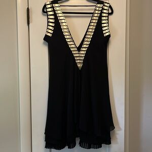Flattering Black Deep V Dress (Egyptian queen/ Cleopatra costume possibility)